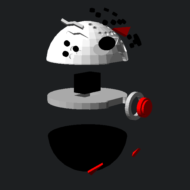 Jason Voorhees Slasher Sphere Exploded Mechanism CAD Render