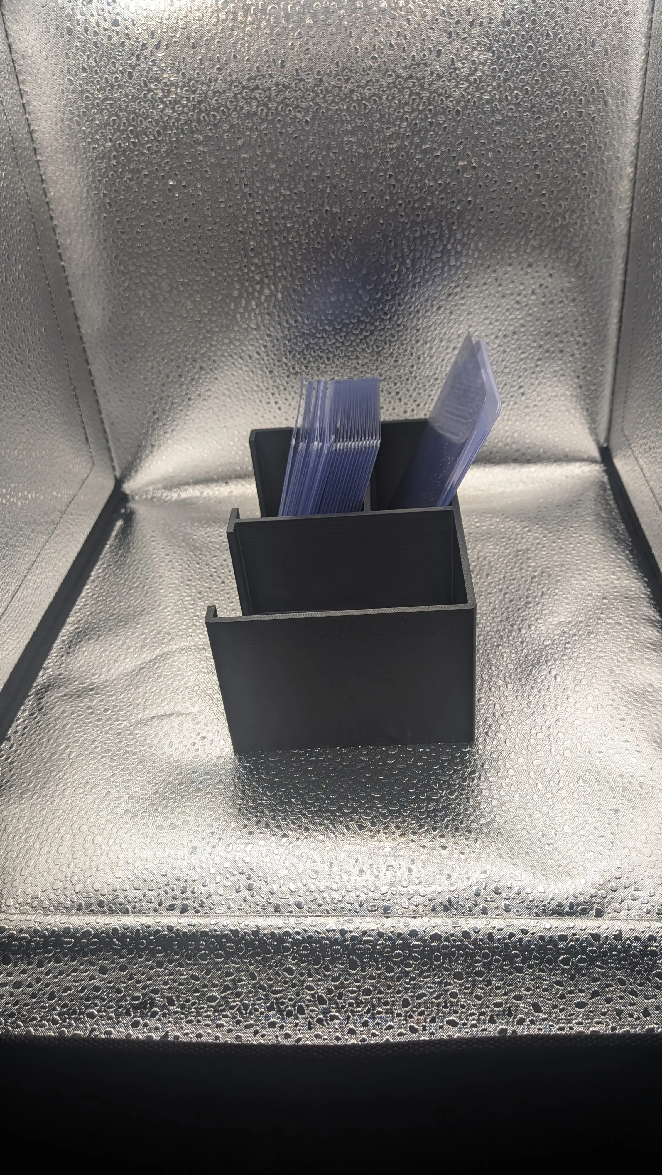Cold Snap Desk Caddy top-down layout of three compartments